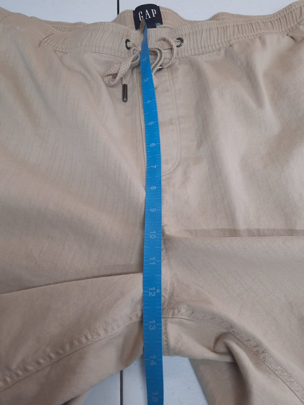GAP Men's XXL Khaki Tan Drawstring Shorts Stretch Cotton Casual Preppy Classic - Picture 8 of 10